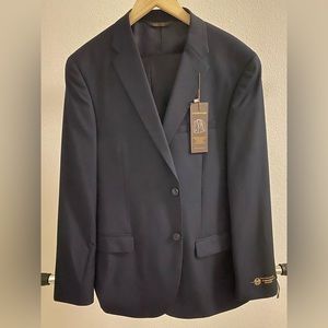 NWT Mens Caravelli Collezione Navy Mens Suit Size 42R 36W